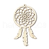 10Pcs Woven Net/Web with Feather Unfinished Blank Wooden Pendants for Painting Arts FIND-R052-01B-2