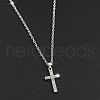 Cross Alloy Crystal Rhinestone Pendant Necklaces WGAF0E8-15-1