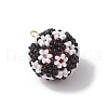 Glass Seed Beaded Football Pendants PALLOY-MZ00549-3