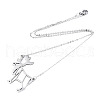 Non-Tarnish 201 Stainless Steel Pendant Necklaces NJEW-T009-JN092-1-40-2