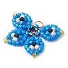 Seed Beads Beaded Charms PALLOY-MZ00320-03-3