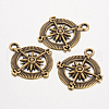 Tibetan Style Alloy Helm Pendants TIBEP-12683-AB-FF-2