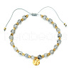 Bohemian Style Natural Labradorite Cube Braided Bead Bracelet YV1392-4-1