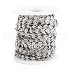 Tarnish Resistant Handmade 304 Stainless Steel Flat Round Charms Link Chains CHS-M004-10P-3