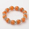 Natural Gemstone Round Bead Stretch Bracelets BJEW-JB01506-2