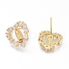 Brass Micro Pave Cubic Zirconia Ear Studs EJEW-G279-02G-02-2