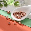 PVD Vacuum Plating Brass Corrugated Round Spacer Beads Set KK-LS0001-10C-RG-6