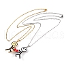 Valentine's Day 2Pcs Alloy Enamel Magnetic Heart Pendant Necklaces NJEW-P305-01A-2