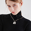 Beebeecraft 1Pc 304 Stainless Steel Figaro Chain Number Pendant Necklaces NJEW-BBC0001-28A-P-6