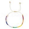Bohemian Style Round Natural Amethyst & Lapis Lazuli & Aquamarine & Green Strawberry Quartz & Amber & Carnelian & Ruby Beaded Braided Bead Bracelets for Women UO1749-5