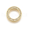 Brass Micro Pave Clear Cubic Zirconia Linking Rings KK-K401-17G-1