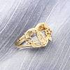 Adjustable Brass Heart with Virgin Mary Rings for Women RJEW-U047-34G-3
