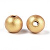 Spray Painted Round Natural Schima Wood Beads WOOD-A018-12mm-31-4