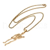 304 Stainless Steel Skeleton Pendant Necklaces NJEW-K283-08G-2