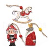 9Pcs 3 Styles Christmas Wood Pendant Decorations Set WOOD-U004-01G-2