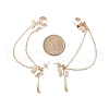 Brass Butterfly with Hanging Chain Dangle Stud Earrings EJEW-TA00152-3