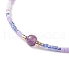 Mixed Natural Gemstone & Glass Seed Beaded Bracelets BJEW-JB08950-5