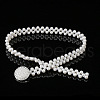 Alloy & Acrylic Imitation Pearl Beaded Elastic Chain Belts WG979C0-04-1