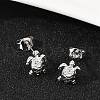 Brass Stud Earrings EJEW-R032-03P-3