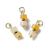 Natural Topaz Jade Disc Beaded Pendants STAS-C120-03G-02-1