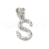 Rack Plating Brass Micro Pave Cubic Zirconia European Dangle Charms KK-L210-015P-S-1