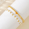 2Pcs Elegant Brass & Gemstone Bracelet Sets GH1695-2