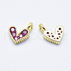 Brass Micro Pave Cubic Zirconia Charms ZIRC-J040-08G-NR-2