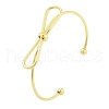 Brass Bowknot Cuff Bangles for Women BJEW-Z072-03G-05-1