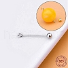 Anti-Tarnish Rhodium Plated 925 Sterling Silver Screw On Eye Ball Pins STER-L044-02C-P-4