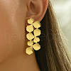 Vintage Brass Leaf Stud Earrings QA7919-4