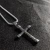 Retro Rock Punk Men's Cross Stainless Steel Pendant Necklaces DN2832-2