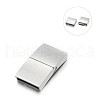 Matte 304 Stainless Steel Rectangle Magnetic Clasps with Glue-in Ends STAS-E089-60B-1