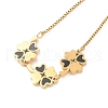 Resin Clover Link Anklet with Ion Plating(IP) 304 Stainless Steel Box Chains for Women AJEW-A046-05G-2