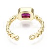 Mother's Day Rings Brass Micro Pave Cubic Zirconia Cuff Rings RJEW-S044-119D-NF-4