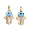 Brass Micro Pave Cubic Zirconia Pendants ZIRC-F136-02G-06-2