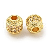 Rack Plating Brass Micro Pave Clear Cubic Zirconia Beads KK-L215-309G-2