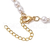 Shell Pearl & ABS Plastic Imitation Pearl Round Beaded Bowknot Pendant Necklaces for Women NJEW-JN05060-5