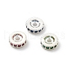 Brass Micro Pave Cubic Zirconia Beads KK-R216-10B-S-1