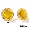 Cute Flat Round Cat Eye Stud Earrings for Summer DG6312-4-1
