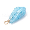 Electroplated Natural Quartz Crystal Dyed Pendants PALLOY-JF02325-03-4