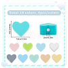 SUNNYCLUE 40Pcs 10 Colors Heart Silicone Beads SIL-SC0001-96-2