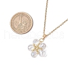 Glass & Glass Seed Beads Flower Pendant Necklaces NJEW-MZ00104-01-3