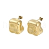 Ion Plating(IP) 304 Stainless Steel Square Stud Earrings for Women EJEW-K281-25G-2