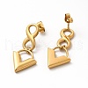 Ion Plating(IP) 304 Stainless Steel Infinity with Triangle Dangle Stud Earrings for Women EJEW-E278-04G-2
