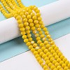 Electroplate Opaque Solid Color Glass Beads Strands EGLA-A034-P3mm-L02-4