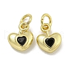Rack Plating Brass Micro Pave Cubic Zirconia Charms KK-E114-01G-04-1