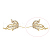 Brass Micro Pave Clear Cubic Zirconia Fishtail Head Pins BAPE-PW0002-10A-G-1