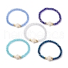 10Pcs 10 Styles Faceted Glass & Handmade Polymer Clay Breaded Stretch Bracelets BJEW-JB10259-3