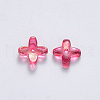 Transparent Spray Painted Glass Beads GLAA-R211-06-C05-2