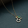 Alloy Peridot Rhinestone Constellation Pendant Necklaces for Women Men WG398AA-04-2
